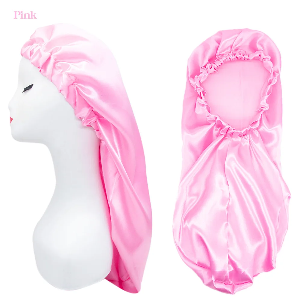 Bonnet de nuit en satin pour adultes, bonnet de soin des cheveux longs, bonnet de chimio unisexe, accessoires de coiffure