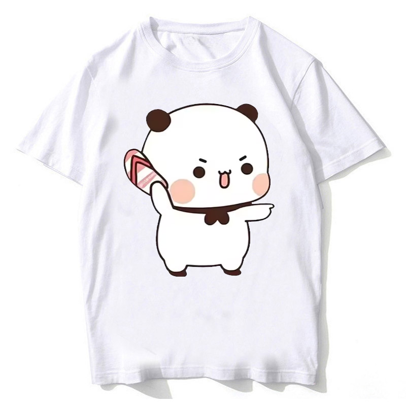 T-shirt en coton de haute qualité avec motif d'ours Panda Bubu Dudu, T-shirt drôle pour couple, vêtements décontractés à manches courtes pour femmes et hommes