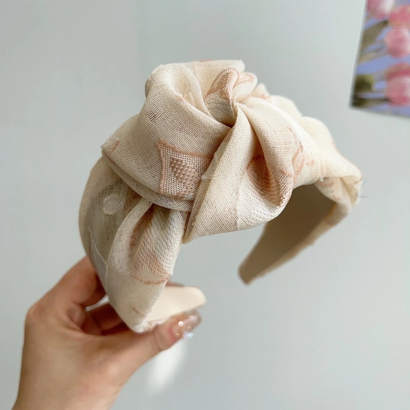 Nouveau Bandeau Large en Dentelle Printemps-Été, Nœud Frais, pour Coiffure Haute et Lavage du Visage, Accessoire Cheveux