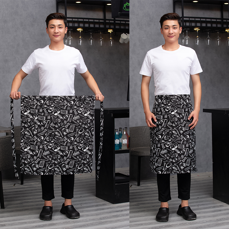 Tablier de cuisine de restauration pour femmes/hommes avec poches travail Mandil nettoyage tablier Restaurant Chef tablier magasin serveur uniforme de travail