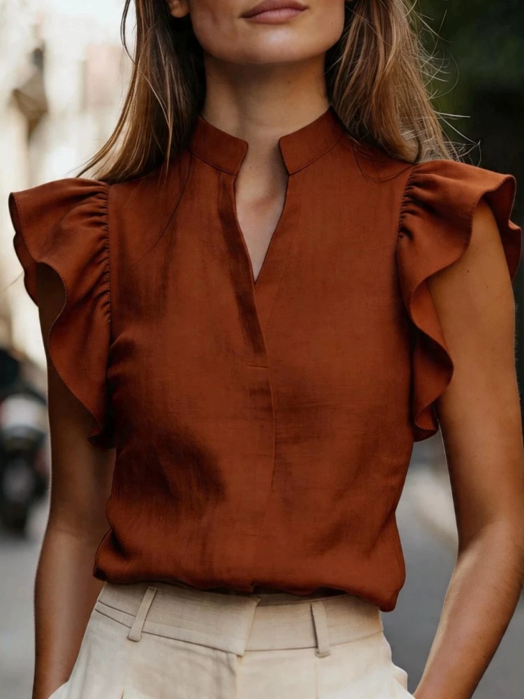 Blouses Femme 2026 Été Automne Manches Courtes Chemise Élégante de Bureau pour Femme Blusas Mujer De Moda