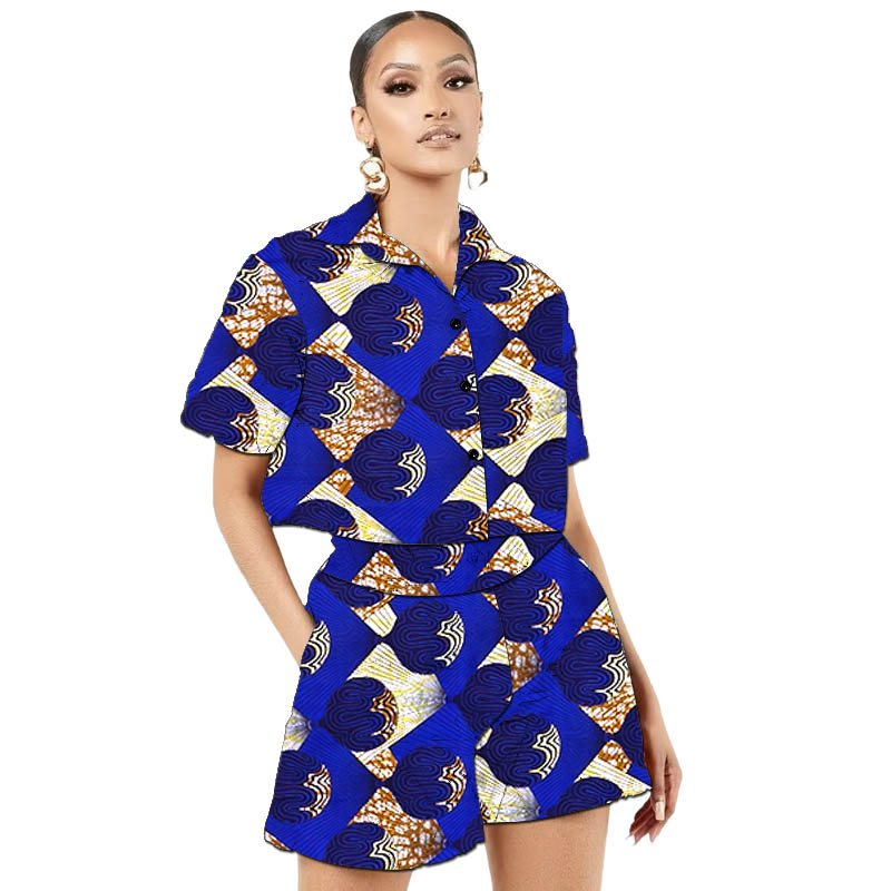 Tenues Ankara pour femmes africaines, Mini ensembles de Couture africaine, hauts courts + Shorts chauds, imprimé coloré, costume de fête féminin