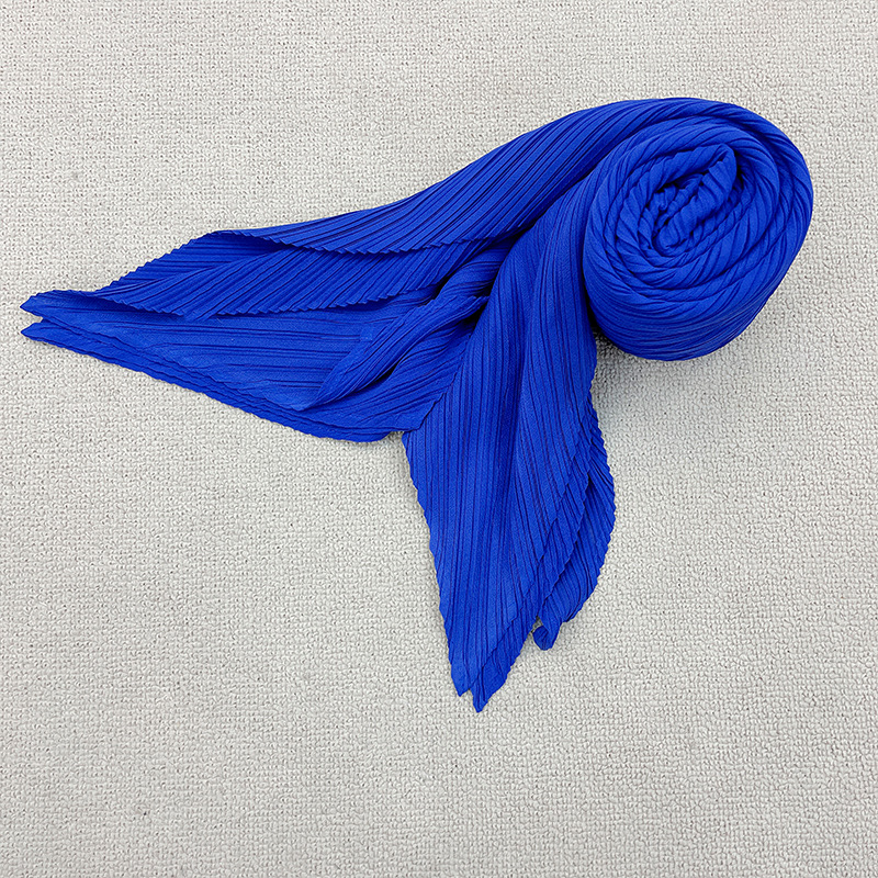 Écharpe hijab plissée Miyake pour femme, châle fin et élégant, protection solaire, foulard luxueux