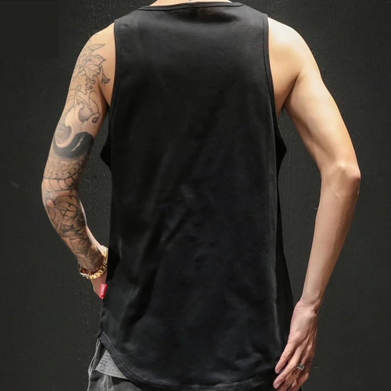 Débardeur en coton 5XL pour homme, ample et oversize, col rond, sans manches, style japonais, mode été, pour la plage et l'entraînement