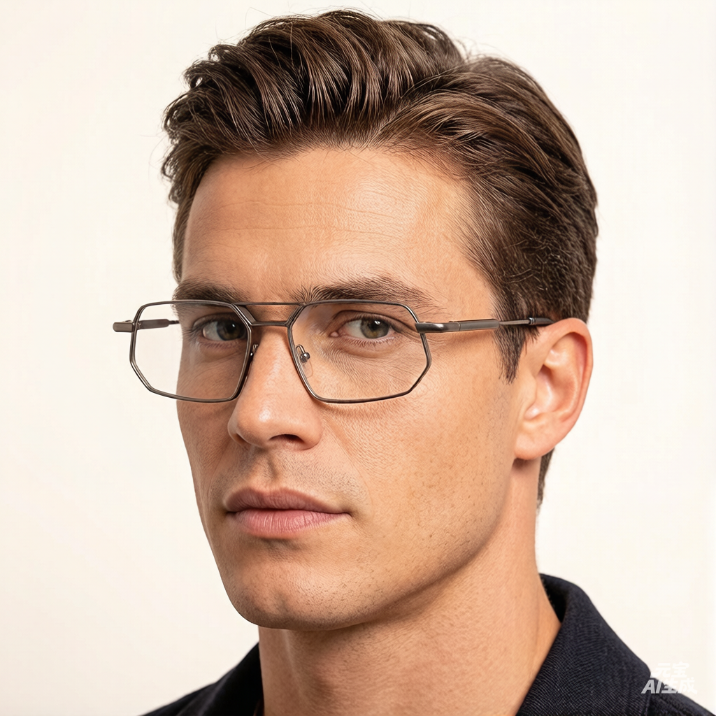 Lunettes carrées pour hommes, monture métallique rétro, verres transparents, lunettes décoratives, double pont, design de luxe, lunettes de soleil pour hommes