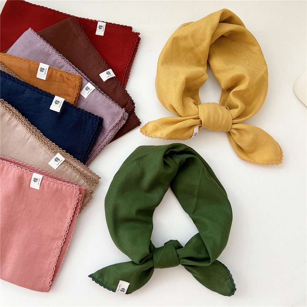 68*68 cm couleur unie coton carré écharpe femmes filles bandeau accessoires foulard foulard Bandanas