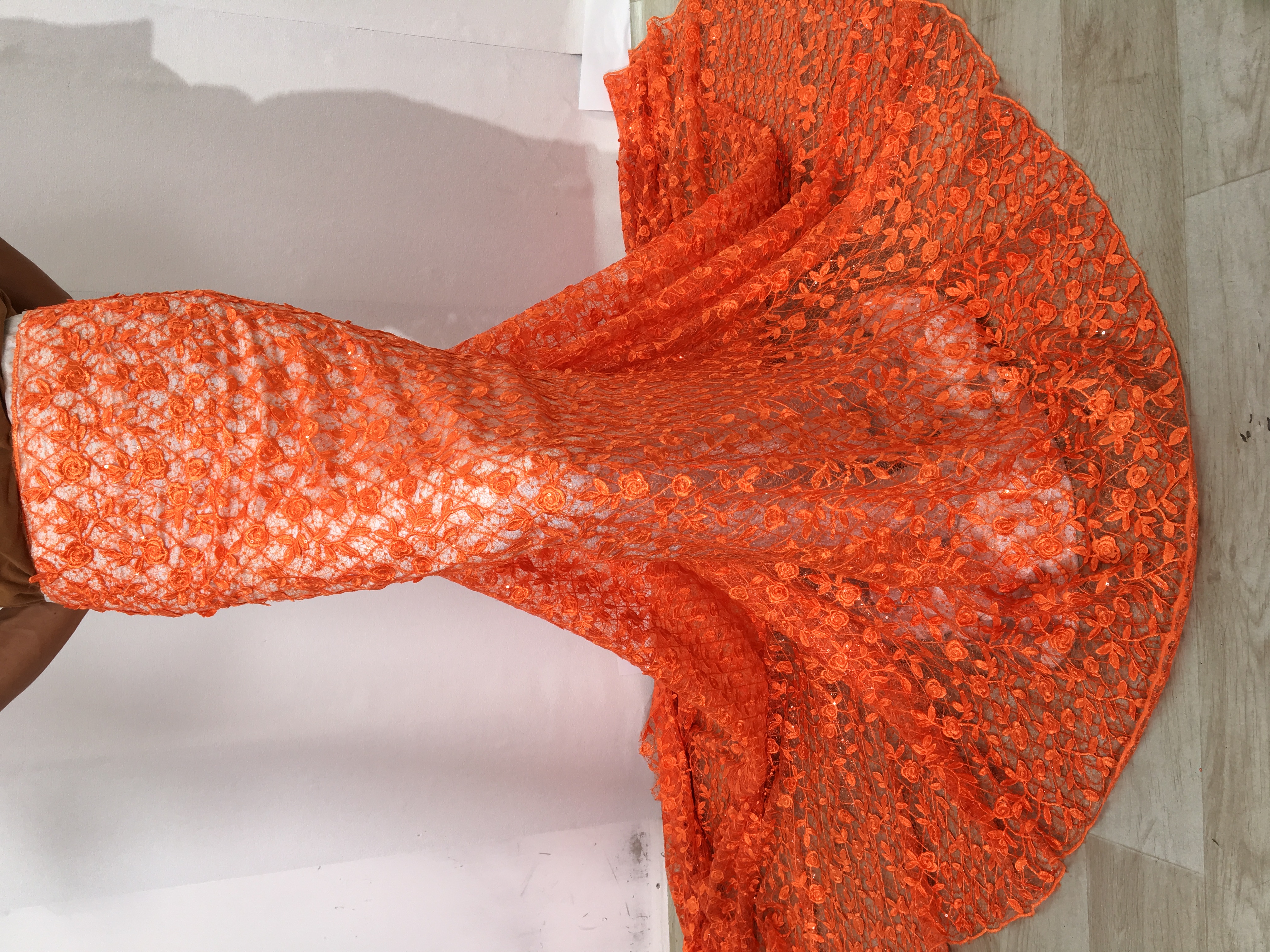 Tissu en dentelle de tulle français, paillettes de luxe nigérianes, tissu en dentelle à sequins africains de haute qualité, 5 yards pour robe de soirée femme 4885
