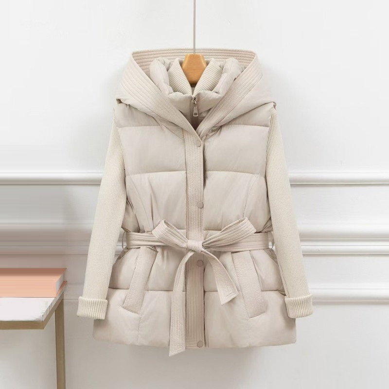 Hiver vers le bas coton gilet veste femmes 2025 nouveau sans manches à capuche bouffant Parkas chaud gilet manteau femme gilet dames pardessus