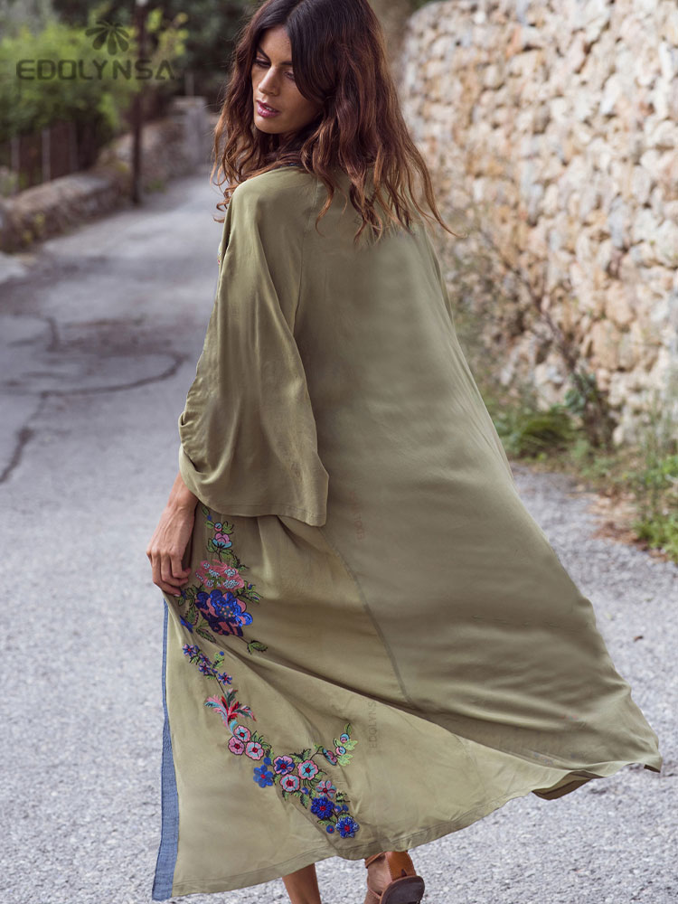 Kaftan brodé, Tunique de plage, Cache-maillot de bain, Saida de Praia, Cache-maillot de bain pour femme, Paréo, Sarong, Vêtements de plage Q882