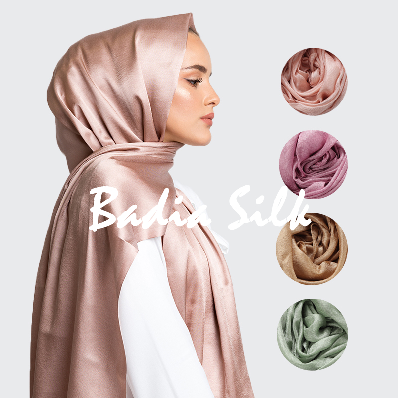 Hijab Léger et Brillant pour Femme 95*180cm, Foulard Musulman Uni, Écharpe Soyeuse Douce, Châle Islamique Surdimensionné