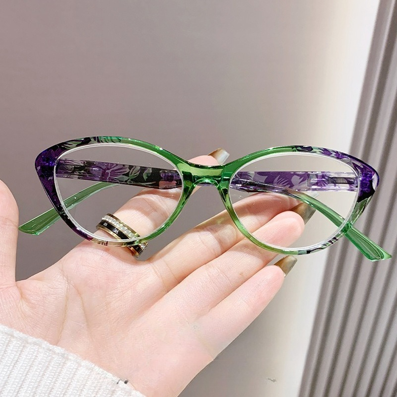 Lunettes de lecture pour femmes/hommes, blocage de la lumière bleue, lecteur d'ordinateur, monture œil de chat, tendance, verres transparents, fausses lunettes