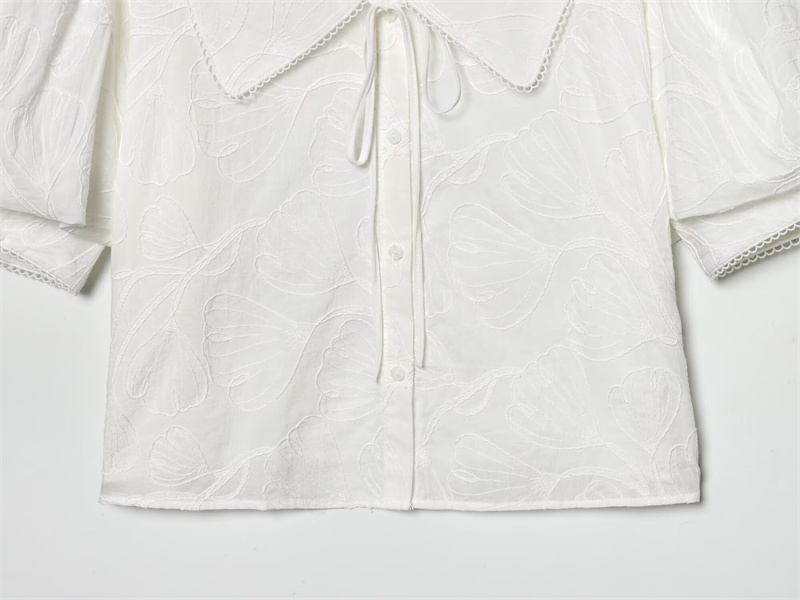 Chemise Femme Printemps 2026 Nouvelle Collection Blanche Manches Courtes Col Rabattu Simple et Élégante Style Unique et Tendance
