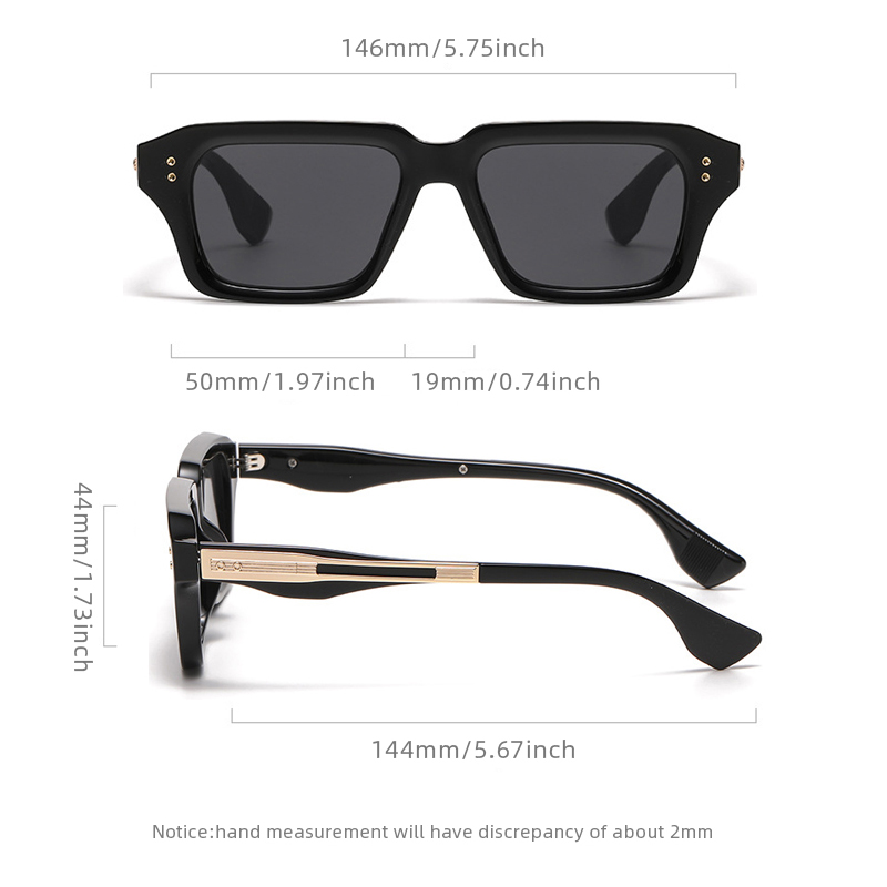 Lunettes de soleil carrées haut de gamme pour hommes et femmes, verres de soleil d'affaires de luxe, mode quotidienne, nuances extérieures décoratives UV400