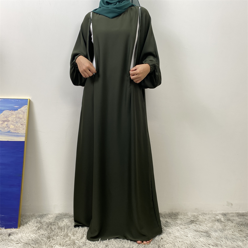 Robe longue ajustée à manches longues pour l'allaitement, style musulman, mode Dubaï Moyen-Orient, vêtement islamique populaire pour femme