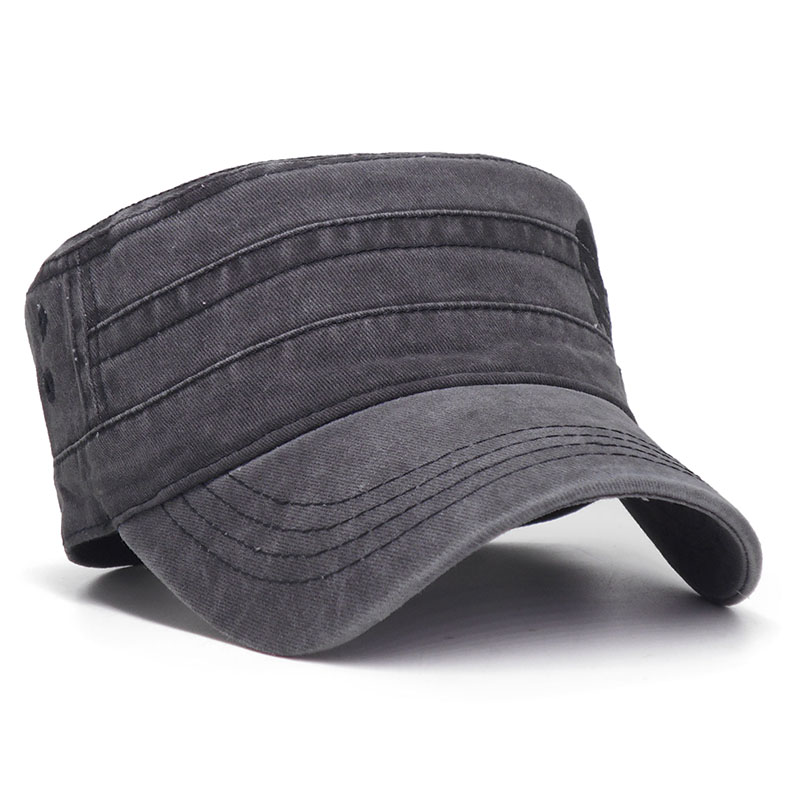 Casquette de baseball en coton lavé pour hommes, chapeau cool, tête de mort brodée, dessus plat, casquette militaire, chapeaux de papa décontractés, extérieur