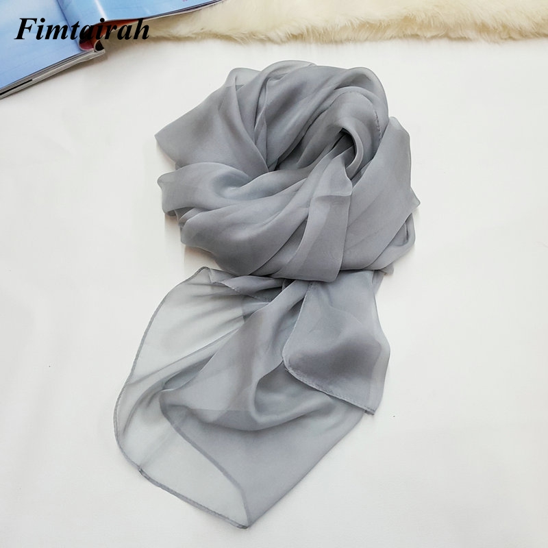 Fimtairah-Écharpe Snap100 Pure pour Femme, Châle Rond en Mousseline de Soie, Bandana de Plage Long, Couleur Unie, 180-110