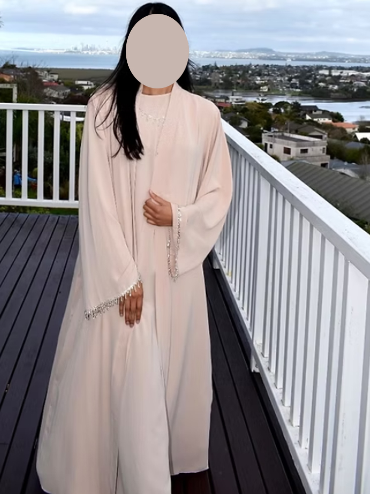 Abaya-Robe musulmane longue noire avec manchette et perles pour femme, tenue de soirée, style marocain, nouvelle collection
