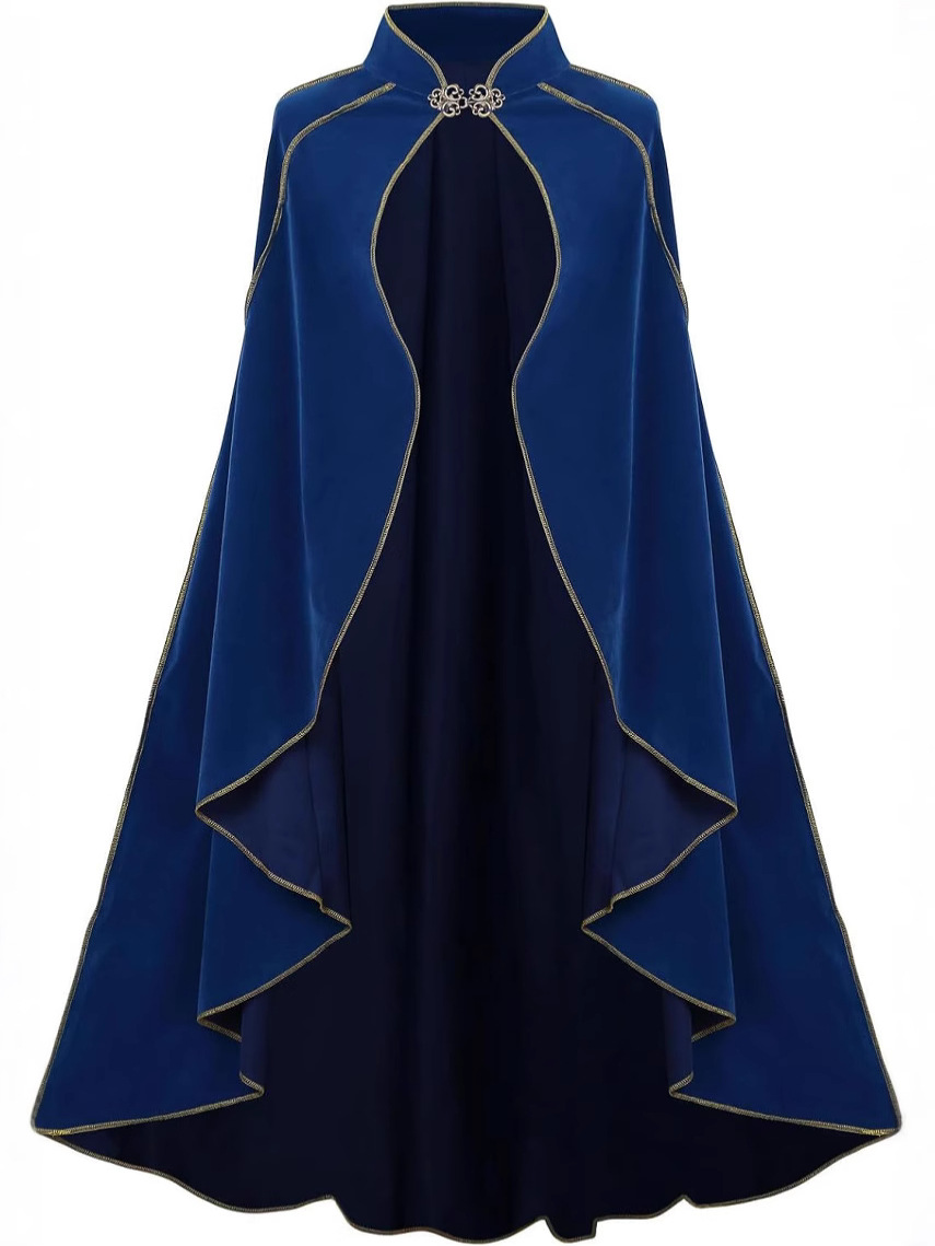 Nouvelle Arrivée : Cape Médiévale en Peluche à Bordure Dorée, Robe Verte Vintage Irrégulière pour Cosplay, Déguisement de Carnaval et Fêtes Costumées