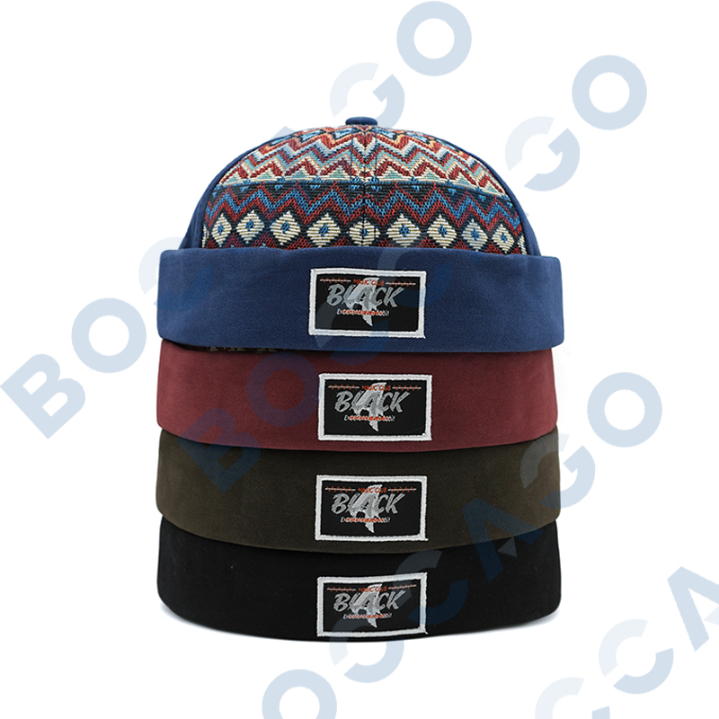 Casquette Docker à motif aztèque, style ethnique, sans visière, style vintage rétro, bonnet, chapeau pour homme et femme, réglable, pour l'extérieur
