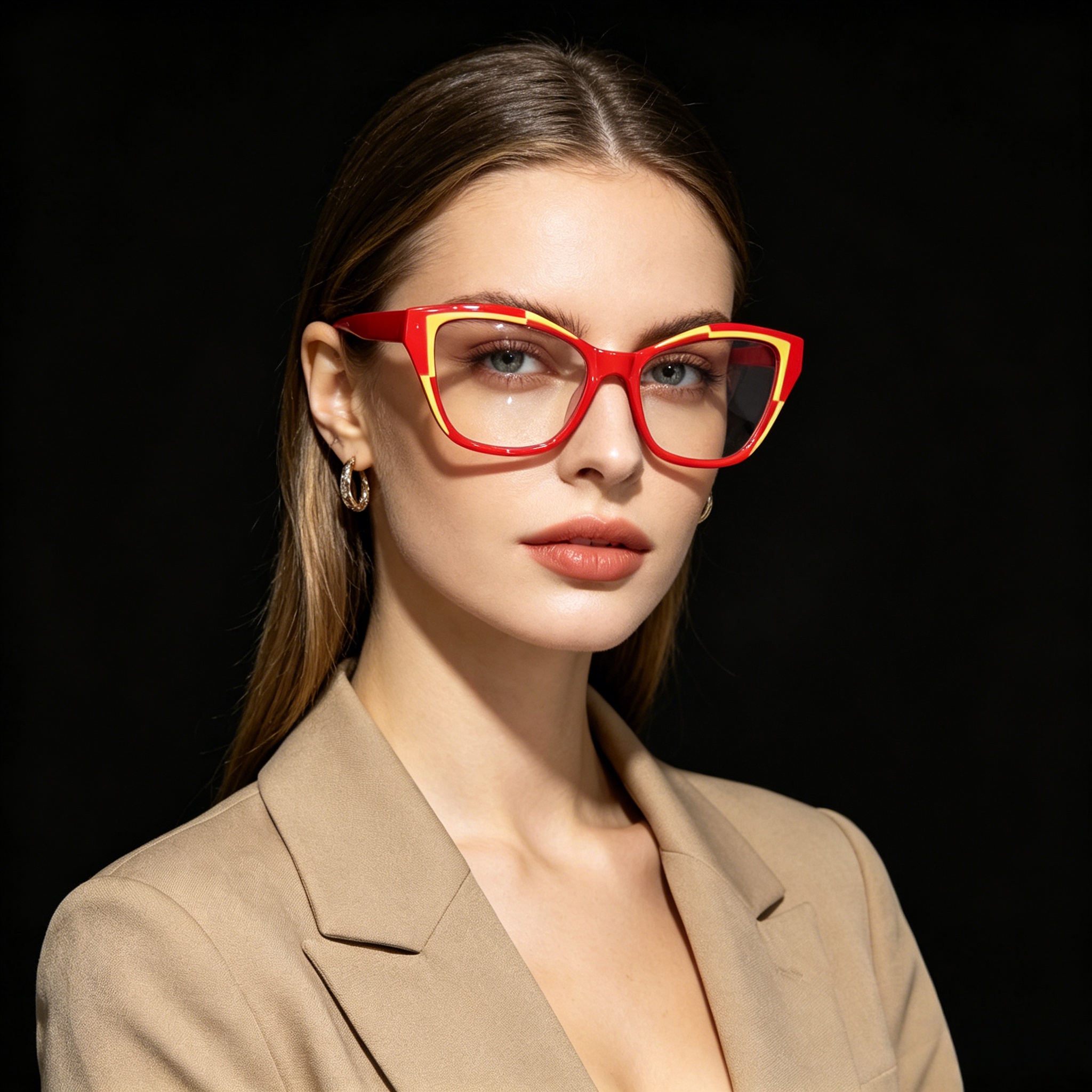 Lunettes de lecture œil-de-chat élégantes pour femmes - Design color block tendance, blocage de la lumière bleue, puissance de 1.0 à 4.0