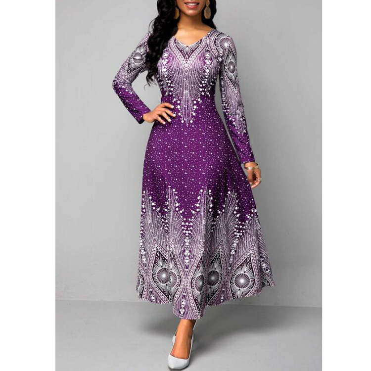 Bef123-Robe longue vintage à volants pour femmes, tenue de soirée élégante, grande taille 5XL, nouvelle collection printemps été