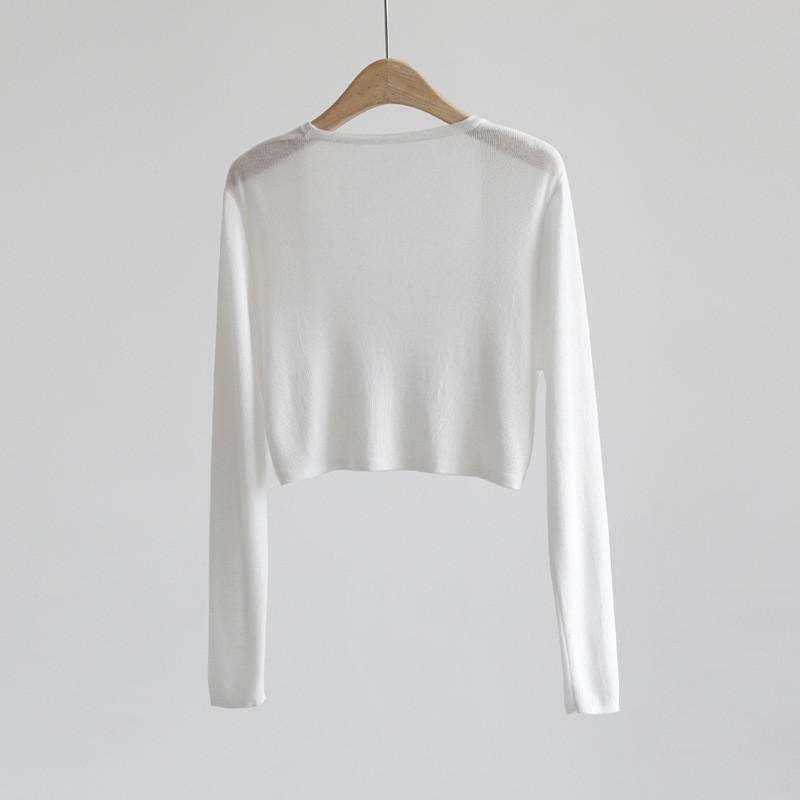 Cardigan court en soie glacée pour femme, châle léger d'été, protection solaire, couverture tricotée légère pour climatiseur