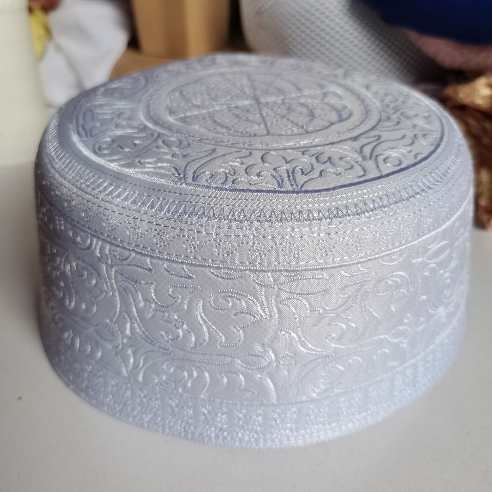 Chapeaux Musulmans pour Hommes, Vêtements, Produits Turcs, Chapeau de Prière Blanc, Kippa, Kufi Islamique, Topi Brodé 03342