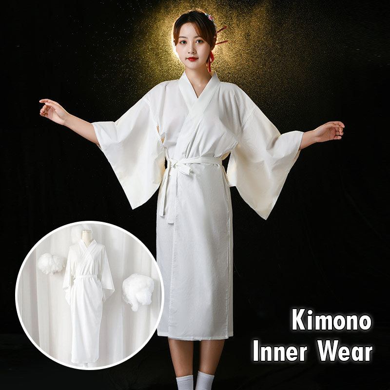 Kimono japonais traditionnel blanc avec ceinture, manches longues, doublure Yukata, pyjama pour vacances, Spa, hôpital, livraison et salle de sport