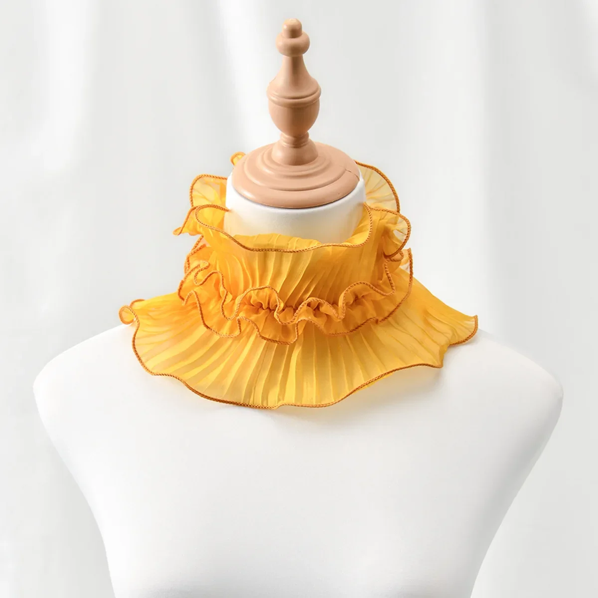 Nouvelle Écharpe en Dentelle Printemps-Été pour Femme, Multifonctionnelle et Polyvalente, Col de Chemise, Décoration Tendance, Bord Volanté en Dentelle, Cache-Cou