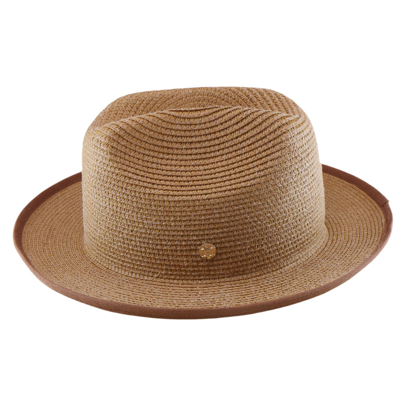 Chapeau de soleil en paille tressée pour hommes et femmes, protection UV printemps-été, style Fedora Jazz, pliable, idéal pour les voyages