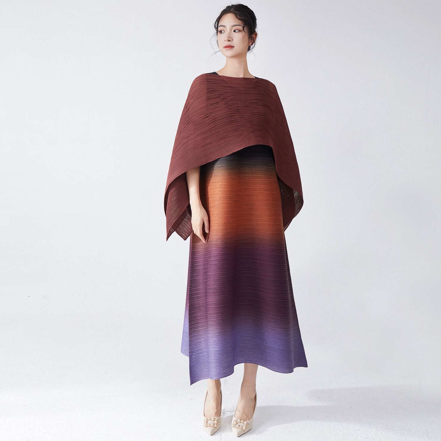 Robe haut de gamme pour femmes, nouveaux modèles, changement progressif, sans manches, ample, longue, tendance, 2025