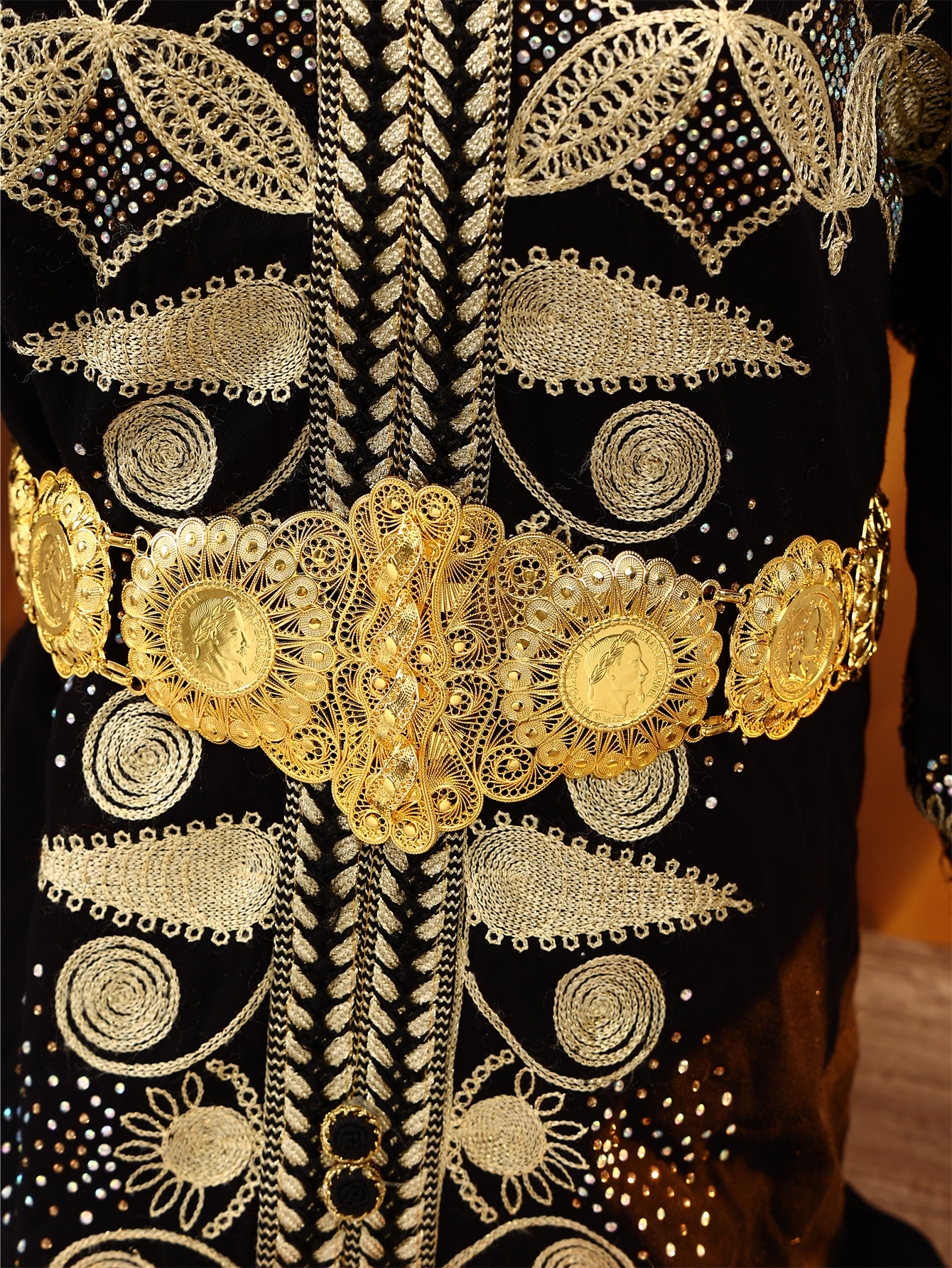 Ceinture Abaya pour femmes arabes, plaquée or, ajourée, style palais vintage, chaîne de taille pour événements du Ramadan, accessoire vestimentaire
