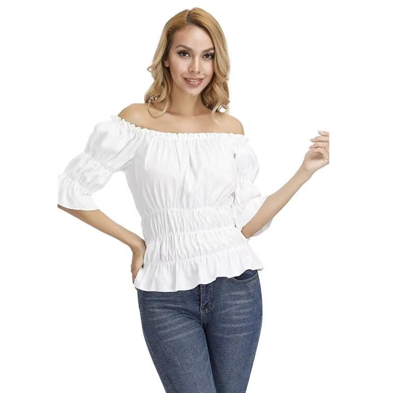 Chemise médiévale Renaissance pour femmes, Chemise victorienne pour filles, gothique rétro paysanne, chemisier à épaules dénudées, haut résistant, Costume