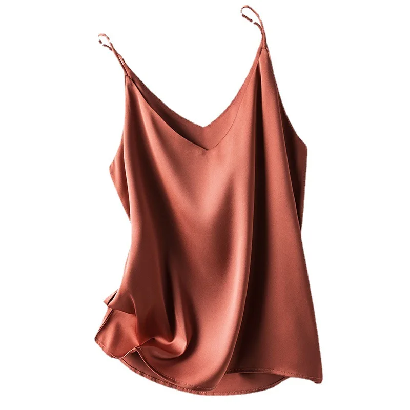 InjSuspender-Haut court en satin pour femme, veste trempée assortie, haut de glace polyvalent, blanc et noir