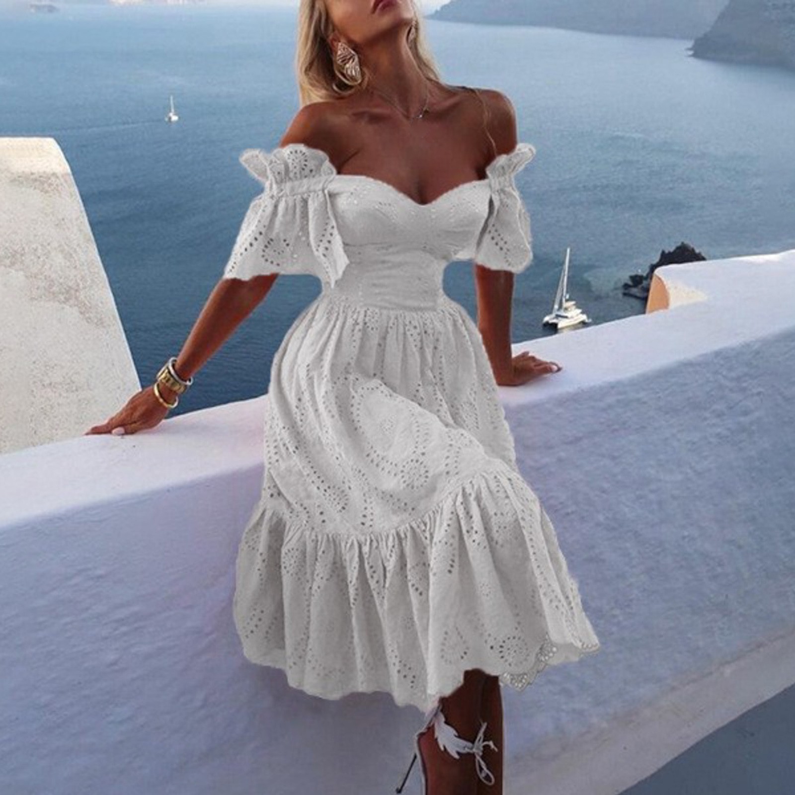 Robe d'été évidée pour femmes, robes d'été bohèmes, robe de cocktail sexy, robe de vacances, robe éducative