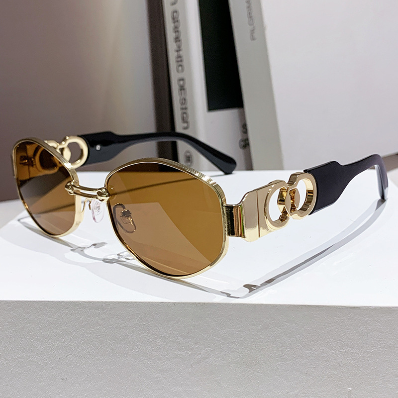 Nouvelles Lunettes de Soleil Métalliques Vintage de Luxe 2026 pour Hommes et Femmes, Mode Unisexe, Marque Designer, Lunettes de Soleil Ovales, Lunettes de Soleil pour Femmes