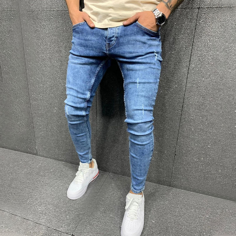 Jean skinny classique pour homme, pantalon en denim, bleu, noir, haute qualité, mode printemps et automne, 2023