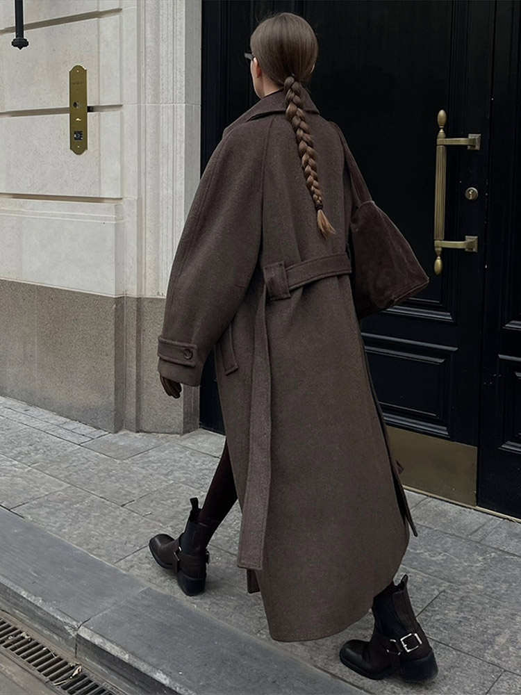 Chic en cuir PU revers veste courte femmes Vintage mode solide boutons ceinture vestes dame automne polyvalent décontracté rue vêtements d'extérieur