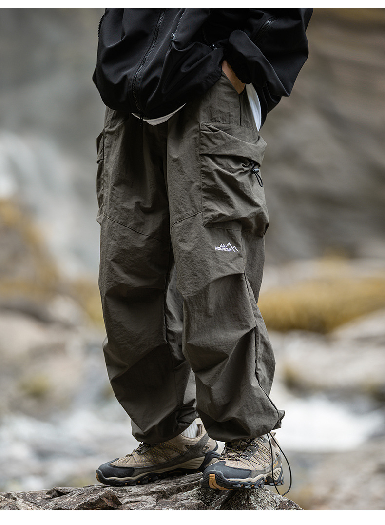 Salopette de Style coréen pour hommes, mode japonaise rétro, pantalon tactique décontracté, multi-poches, Parachute, pantalons décontractés