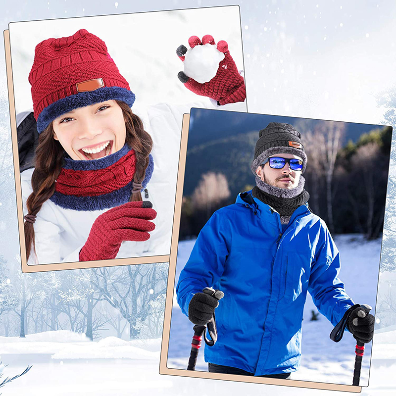Bonnet d'hiver pour hommes, tricoté, bonnet d'hiver pour femmes, écharpe de cou en laine épaisse, cagoule, masque, chapeaux