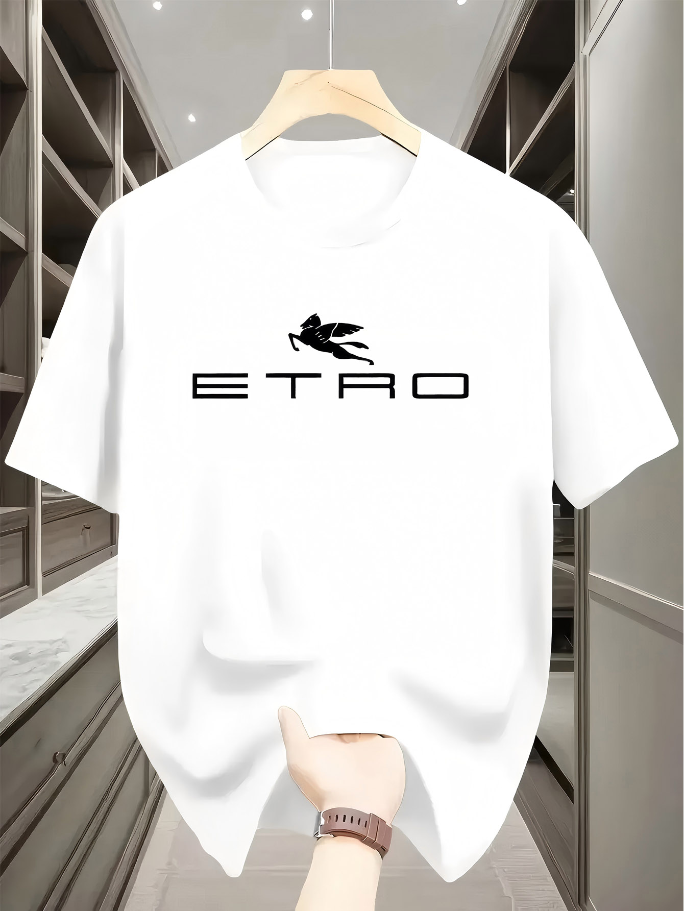 T-shirt de sport imprimé tendance pour homme, style Harajuku décontracté, manches courtes, col rond, été