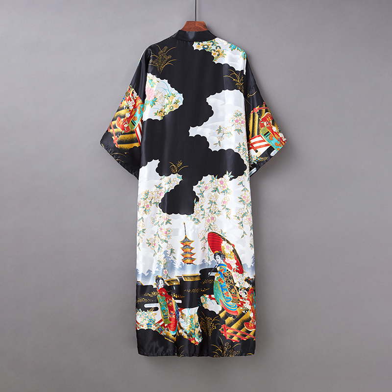 Kimono japonais d'été pour femmes, robe de plage, vêtements asiatiques, chemise longue imprimée, cardigan Haori, FF3458