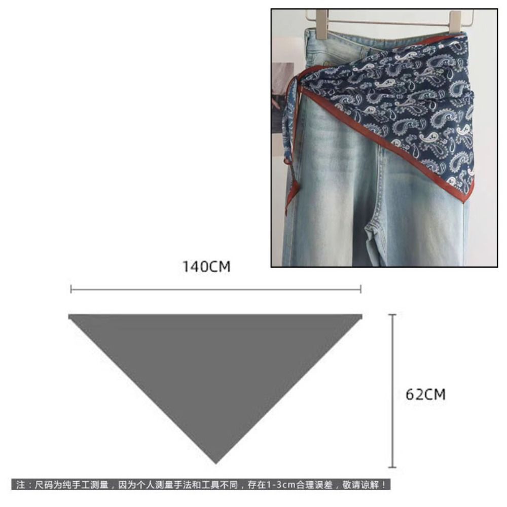 Élégant foulard triangulaire multifonctionnel en coton à motifs floraux, ceinture florale, cravate triangulaire tie-dye pour femme, été