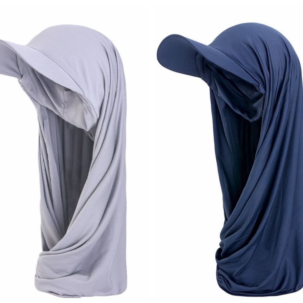 Casquette Bandana Unie Respirante Simple avec Visière, Chapeau Hijab Ajustable en Polyester, Turban Style Moyen-Orient