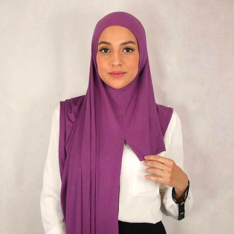 Prêt à porter Premium coton instantané Jersey Hijab bon point extensible Jersey écharpe plaine châles musulmans Turban chapeaux