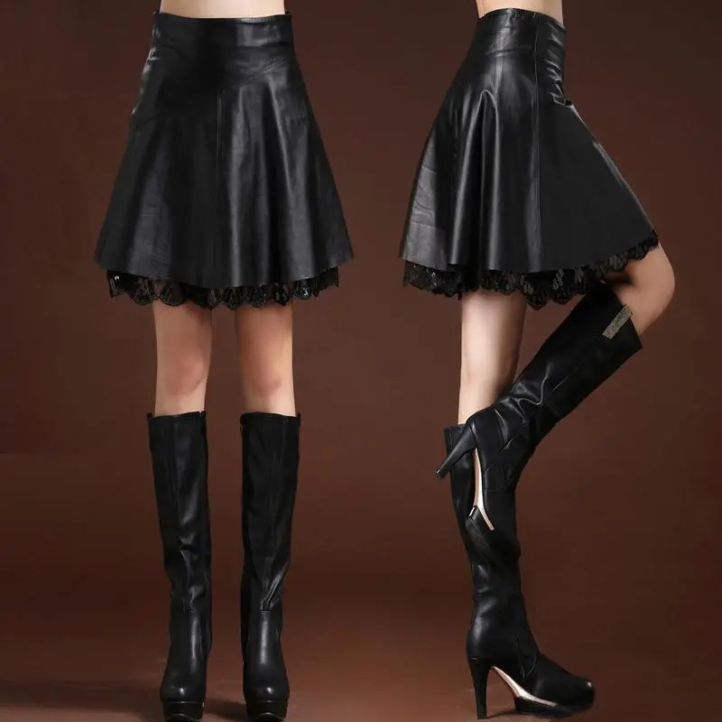 Jupe en cuir PU pour femmes, nouvelle collection, haute qualité, ligne a, taille haute, personnalité féminine, Super chaude, Sexy