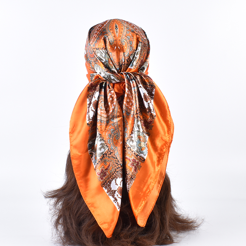 Printemps nouveau polyvalent cajou 90 grand foulard carré foulard en soie en gros classique Vintage imprimé écharpe