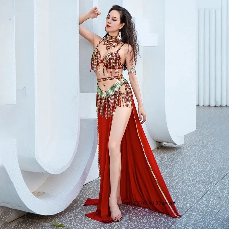 Costumes de danse du ventre à sequins et franges, tenue dynamique pour scène, pour compétition de groupe, spectacle, événement, cérémonie d'ouverture