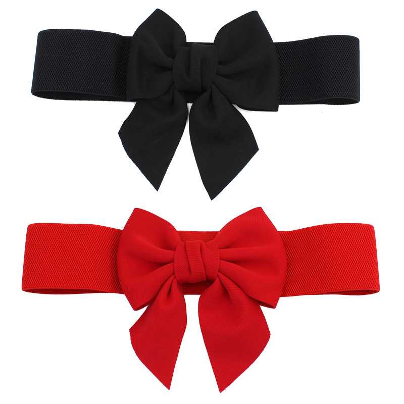 Ceinture à gros nœud élastique pour femme, ceinture large, monochromatique, sangles pour robe, accessoires vestisensdécoratifs, mode