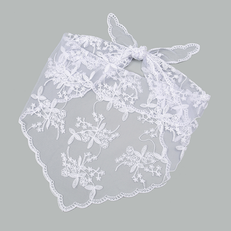 Dentelle fleur broderie église triangulaire écharpe femmes châle en église écharpe élégante dames été voyage Protection solaire Handana